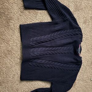 Dark blue Cable Knit Sweater